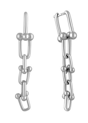 Серебряные серьги без камней (2096573)