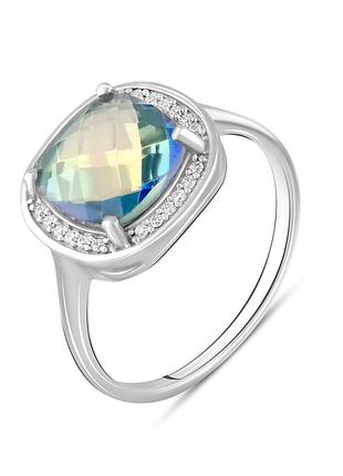 Серебряное кольцо с мистик топазом 5.66ct (17.5/18/18.5 см размеры) 2100034