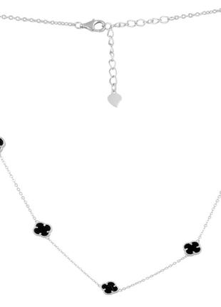 Срібне кольє з натуральним оніксом (450-500 мм розмір) 2102847