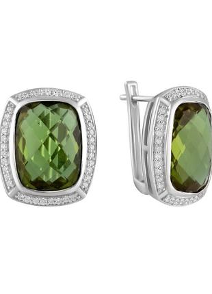 Срібні сережки з султанить султанітом 18.613ct (2104391)