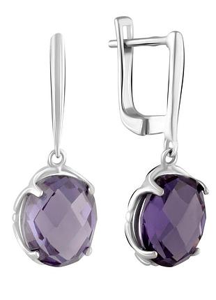 Срібні сережки з александритом 12.45ct (2106111)