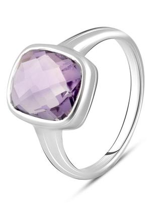 Срібне кільце з натуральним аметистом 4.283ct (17/17.5 см розміри) 2107385