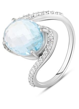 Серебряное кольцо с натуральным топазом (17.5см размер) 2099529