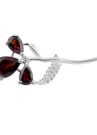 Серебряная брошка с натуральным гранатом 1.915ct (2106609)