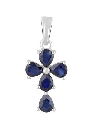 Серебряный крестик с сапфиром 1.945ct (2113256)
