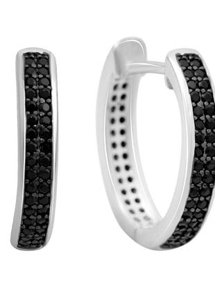 Срібні сережки з фіанітами (2129844)