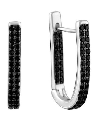 Срібні сережки з фіанітами (2129837)