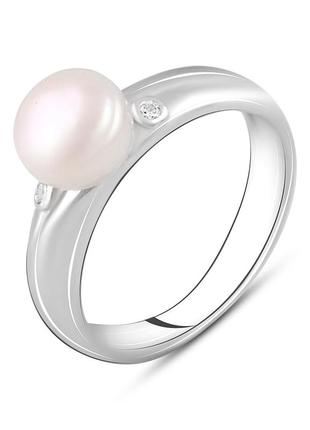Серебряное кольцо с натуральным жемчугом 1.85ct (16.5см размер) 2122289