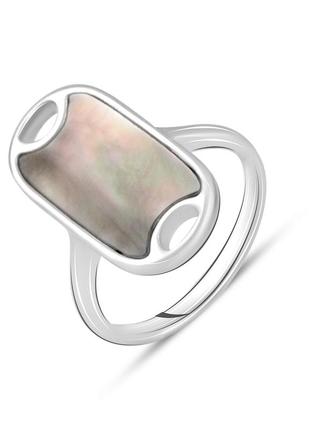 Серебряное кольцо с натуральным перламутром 1.525ct (16.5/17 см размеры) 2129363