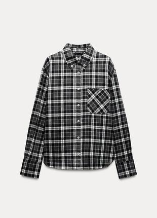 Рубашка в клетку zara фланелевая рубашка в клетку