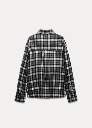 Рубашка в клетку zara фланелевая рубашка в клетку4 фото