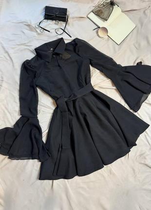 Ніжна сукня з шифоновими рукавами та воланами❤️