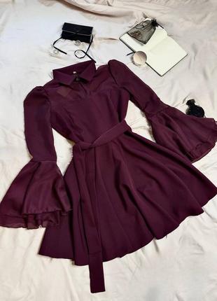 Ніжна сукня з шифоновими рукавами та воланами❤️