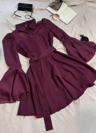 Ніжна сукня з шифоновими рукавами та воланами❤️