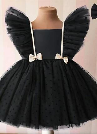Черное праздничное платье