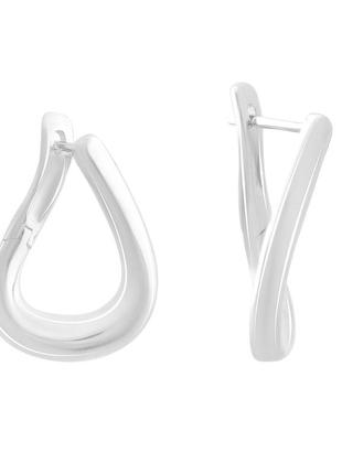 Серебряные серьги без камней (2144021)