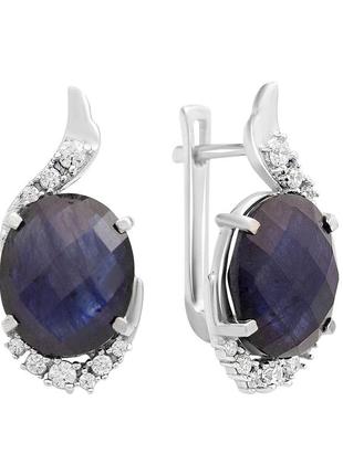 Серебряные серьги с натуральным сапфиром 12.778ct (2150572)