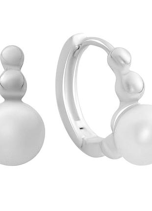 Срібні сережки з натуральними перлами (2160687)