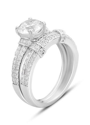 Срібне кільце з фіанітами (16.5/17/17.5/18/18.5 см розміри) 2161257