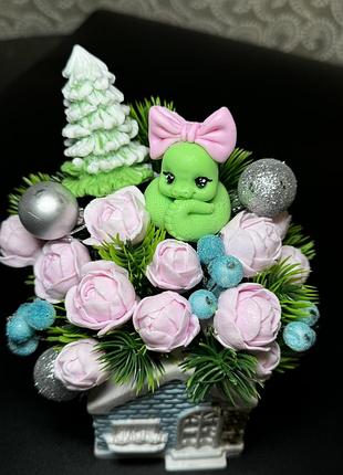 Новогодний букетик из мыла 💚🐍