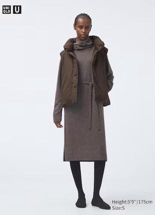 Сукня uniqlo темно-коричнева lambswool turtleneck dress із серії u