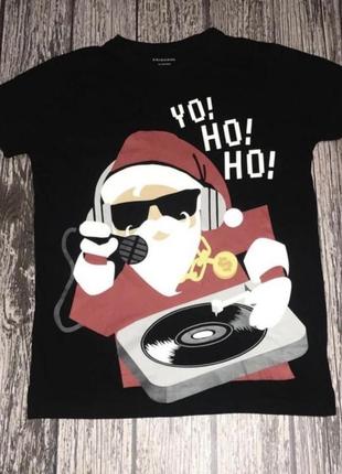 Футболка новогодняя дед мороз санта клаус 10-11лет новорічна різдвяна