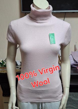 Шерстяной гольф с короткими рукавами united colors of benetton made in croatia с биркой