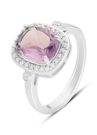 Серебряное кольцо с натуральным аметистом 2.987ct (17.5см размер) 2163213