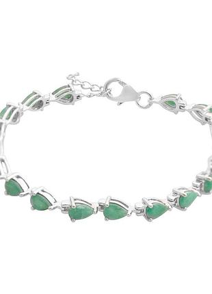 Серебряный браслет с натуральным изумрудом 5.968ct (17-20см размер) 2166740