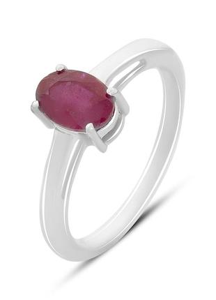 Серебряное кольцо с натуральным рубином 1.01ct (17см размер) 2165118