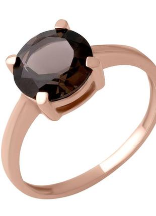 Золотое кольцо с натуральным раухтопазом (дымчатым кварцем) 2.6ct (18см размер) 660001268