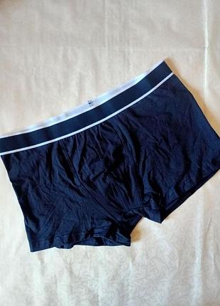 Хлопковые мужские боксеры темно-синего цвета l желтые трусы 9448