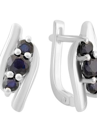 Серебряные серьги с натуральным сапфиром 1.65ct (2168836)