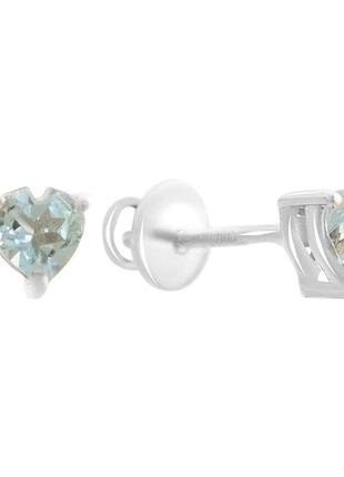 Серебряные серьги с натуральным топазом 1.1ct (2168669)