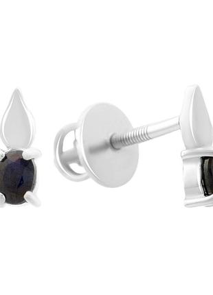 Серебряные серьги с натуральным сапфиром 0.46ct (2168621)