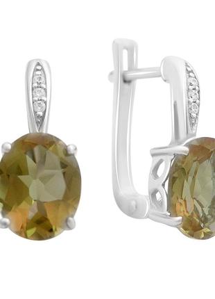 Срібні сережки з султанить султанітом 5.115ct (2171355)