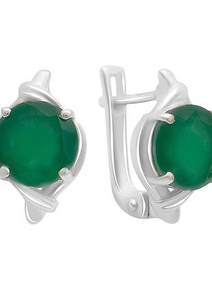 Серебряные серьги с натуральным агатом 3.35ct (2173694)