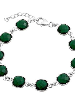 Серебряный браслет с изумрудом nano 24.125ct (17-20см размер) 2173304