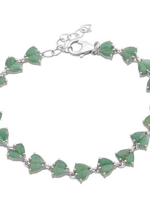 Серебряный браслет с натуральным изумрудом (17-20см размер) 2173274