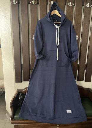 Трикотажное платье, халат на флисе батал