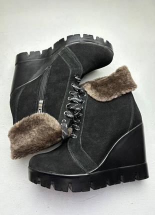 Ботильоны ботинки зимние на танкетке