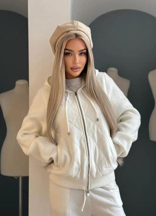 Кофта соп худи на застежке с капюшоном теплый