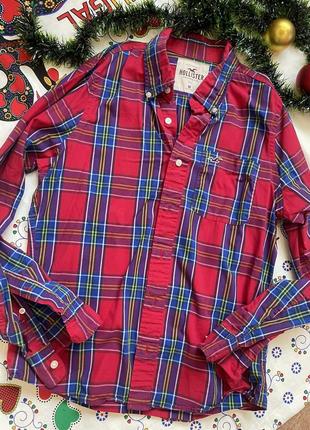Яркая рубашка в клетку hollister #рубашка из мужского плеча