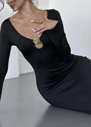 Платье черное макси