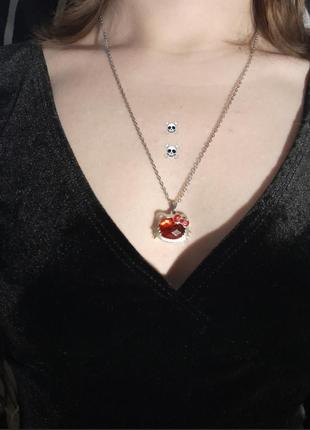 Подвеска hello kitty x swarovski