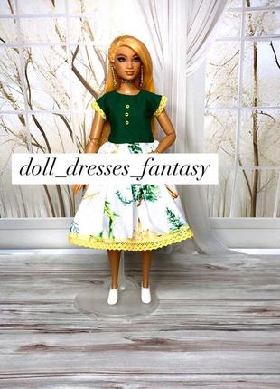 Одяг для ляльки барбі пишка, новорічна сукня. одежда для куклы барби пышка, платье