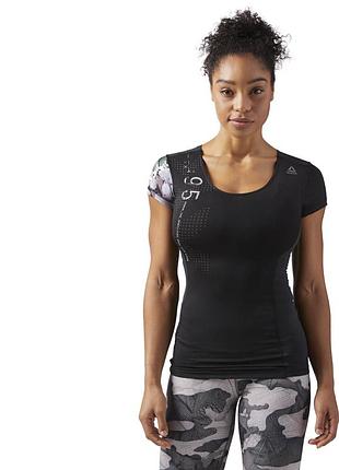 Reebok черная спортивная футболка топ для спорта для бега