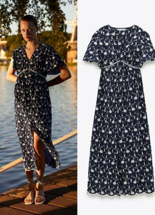 Приголомшливе плаття максі з вишивкою від zara