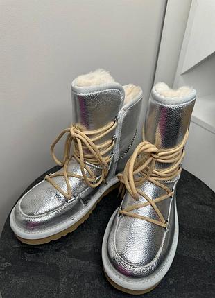 Сапоги угги ugg серебряные