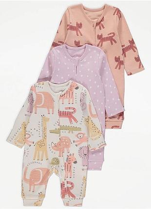 Бавовняний чоловічок ромпер сліп піжама george для дівчинки
